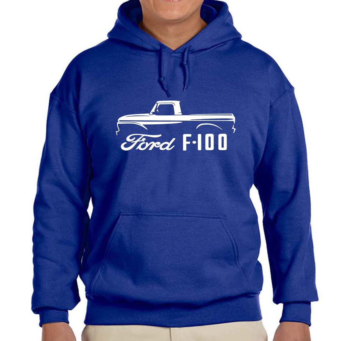 1961-66 Ford F100 Pickup Truck Classic Outline Design Hoodie Sweatshirt XL royal