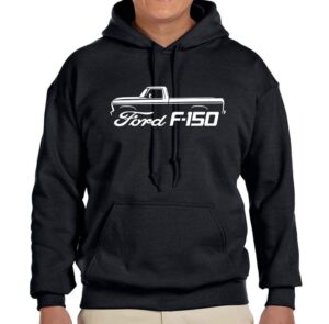 1973-79 ford f150 pickup truck classic outline design hoodie sweatshirt 2xl black