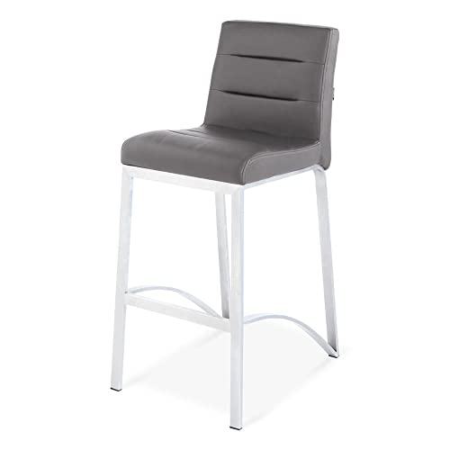 Zuri Furniture Lynx Counter Height Contemporary Bar Stool with Metal Base - Slate