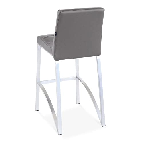 Zuri Furniture Lynx Counter Height Contemporary Bar Stool with Metal Base - Slate