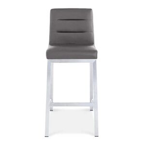 Zuri Furniture Lynx Counter Height Contemporary Bar Stool with Metal Base - Slate