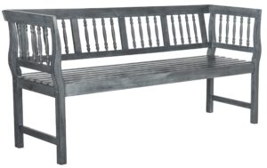 safavieh pat6732b outdoor collection brentwood bench, ash grey