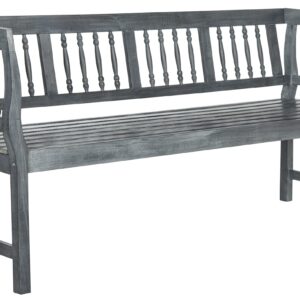 Safavieh PAT6732B Outdoor Collection Brentwood Bench, Ash Grey