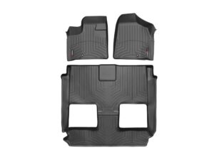 weathertech custom fit floorliners for grand caravan, town & country van - full set (444211-441414), black