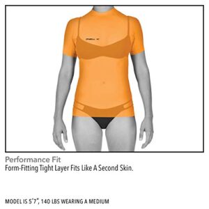 O'Neill Wetsuits UV Sun Protection Womens Basic Skins Long Sleeve Crew Sun Shirt Rash Guard, Seaglass, Small