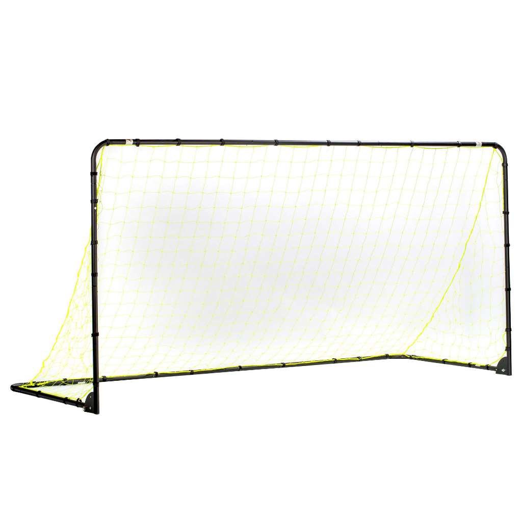 Franklin Sports Premier Steel Soccer Goal - Folding Backyard Soccer Goal with All Weather Net - Kids Backyard Soccer Net - Easy Assembly - 12'x6' - Black