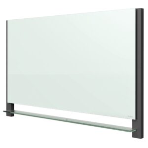 Quartet Glass Whiteboard, Magnetic Dry Erase White Board, 50" x 28", Wide Format with Invisible Mount, Black Aluminum Frame, Evoque (G5028BA)