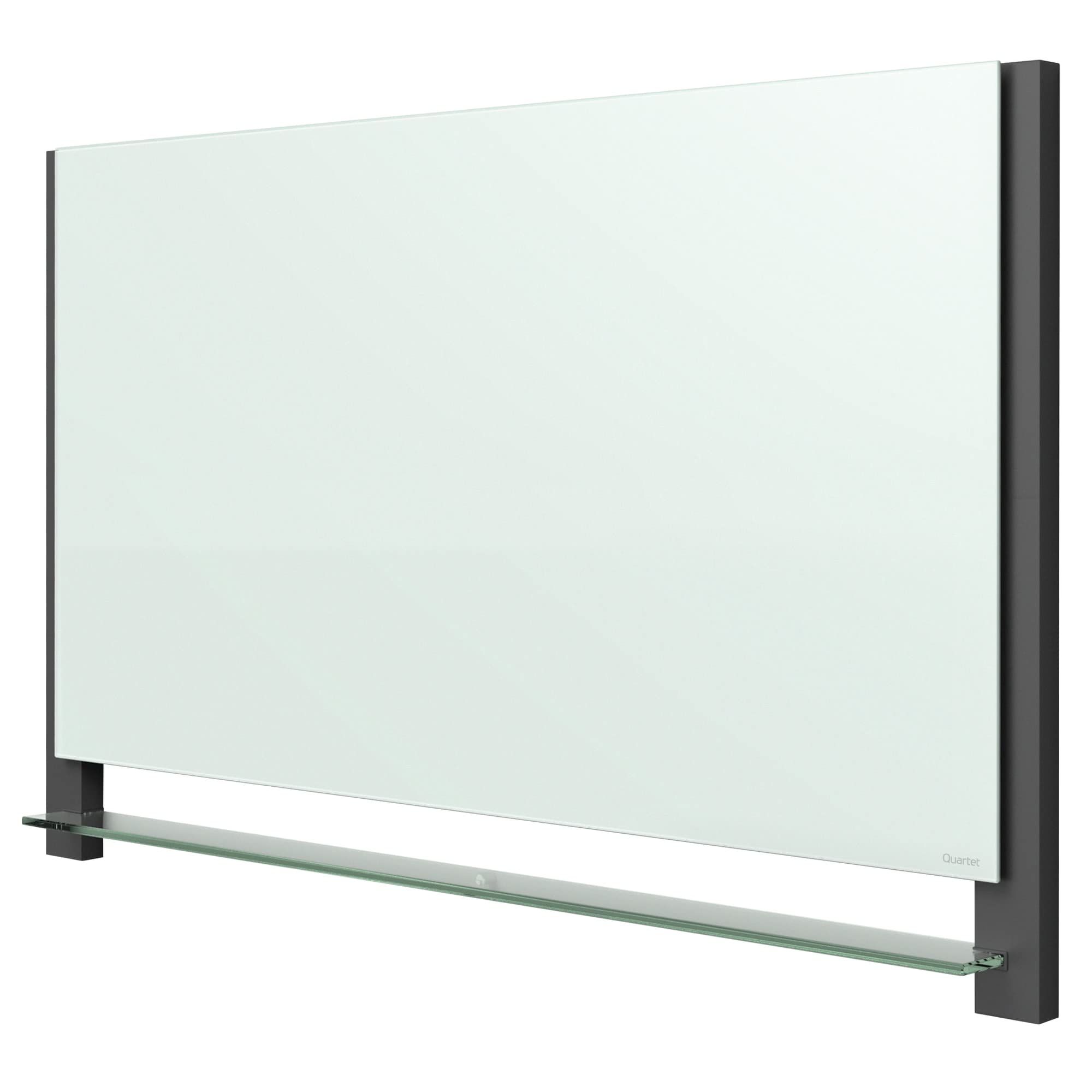 Quartet Glass Whiteboard, Magnetic Dry Erase White Board, 50" x 28", Wide Format with Invisible Mount, Black Aluminum Frame, Evoque (G5028BA)