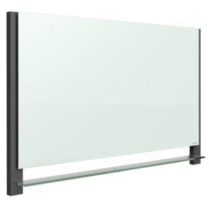 Quartet Glass Whiteboard, Magnetic Dry Erase White Board, 50" x 28", Wide Format with Invisible Mount, Black Aluminum Frame, Evoque (G5028BA)