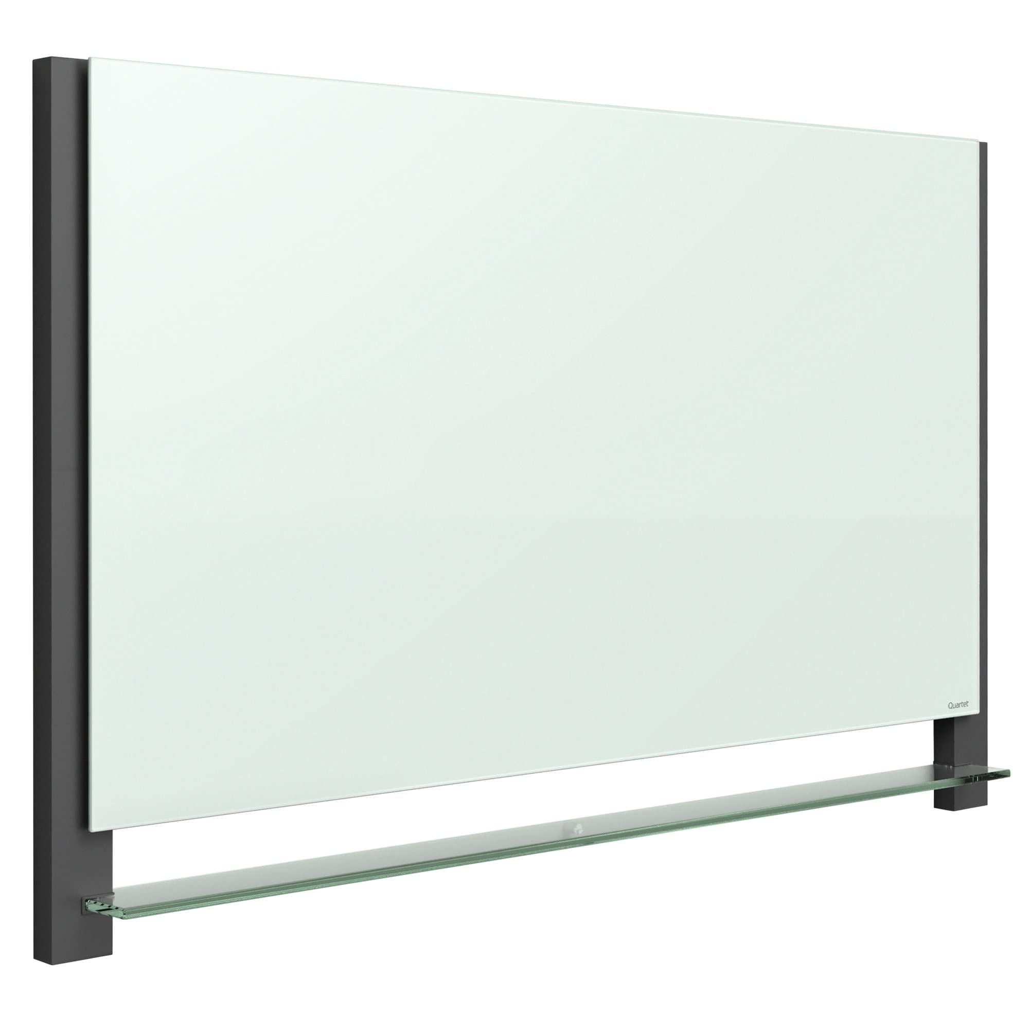 Quartet Glass Whiteboard, Magnetic Dry Erase White Board, 50" x 28", Wide Format with Invisible Mount, Black Aluminum Frame, Evoque (G5028BA)