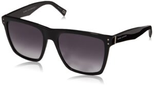 marc jacobs women's marc119/s square sunglasses, black/dark gray gradient, 54 mm