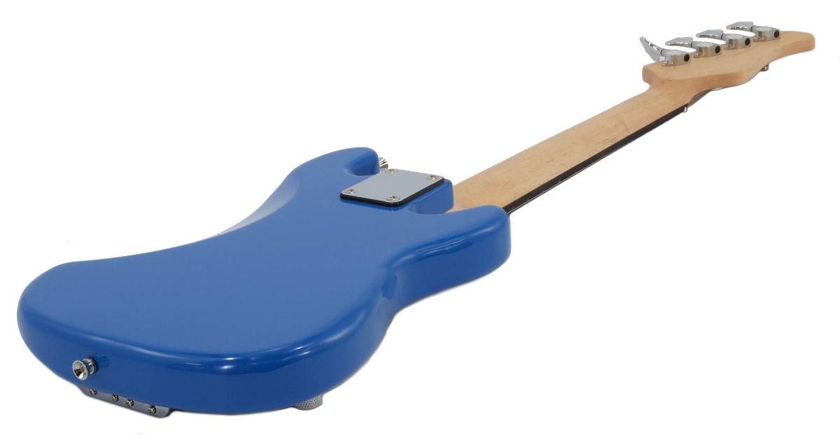 Left Handed Electric Base Guitar, Small Scale 36 Inch Children's Mini Sized 36 in Full Length, Color: Blue