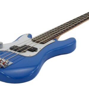 Left Handed Electric Base Guitar, Small Scale 36 Inch Children's Mini Sized 36 in Full Length, Color: Blue