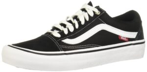 vans men's old skool pro skate shoe, black/white