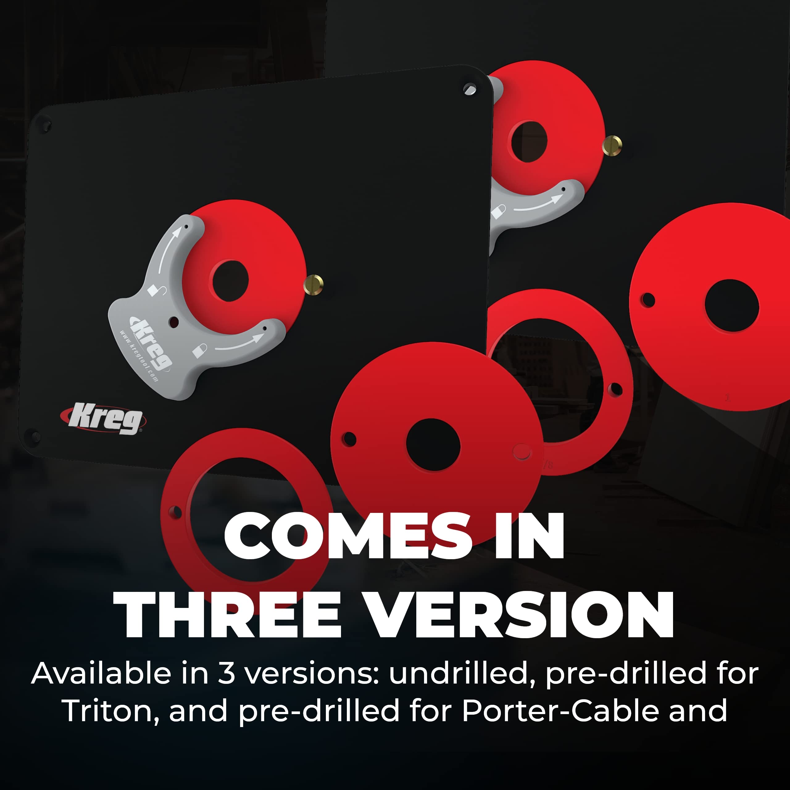 Kreg PRS4036 Precision Router Table Insert Plate with Level-Loc Rings, Compatible with Porter-Cable & Bosch