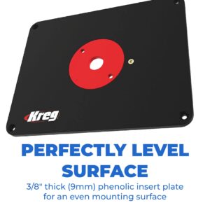 Kreg PRS4036 Precision Router Table Insert Plate with Level-Loc Rings, Compatible with Porter-Cable & Bosch