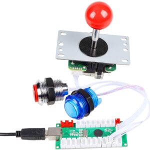 EG STARTS Arcade Buttons 1 Player DIY Kit Joystick 5V LED Arcade Button for Arcade Stick PC Games Mame Raspberry pi