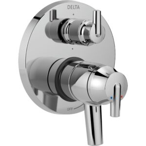 delta faucet trinsic 17 series 6-setting integrated diverter valve trim kit, chrome diverter valve trim kit, shower trim kit, chrome t27959 (valve not included)