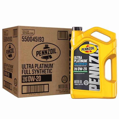 Pennzoil Ultra Platinum Full Synthetic 0W-20 Motor Oil (5-Quart, Case of 3)