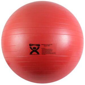 cando inflatable exercise ball - red 42", durable extra thick non-slip stability ball for core workouts, yoga, pilates, active seating, physical therapy, pregnancy, home gym, flexibility