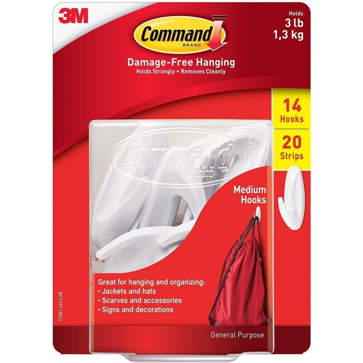 Command Medium Designer Hooks, 14 Hooks, 20 Strips