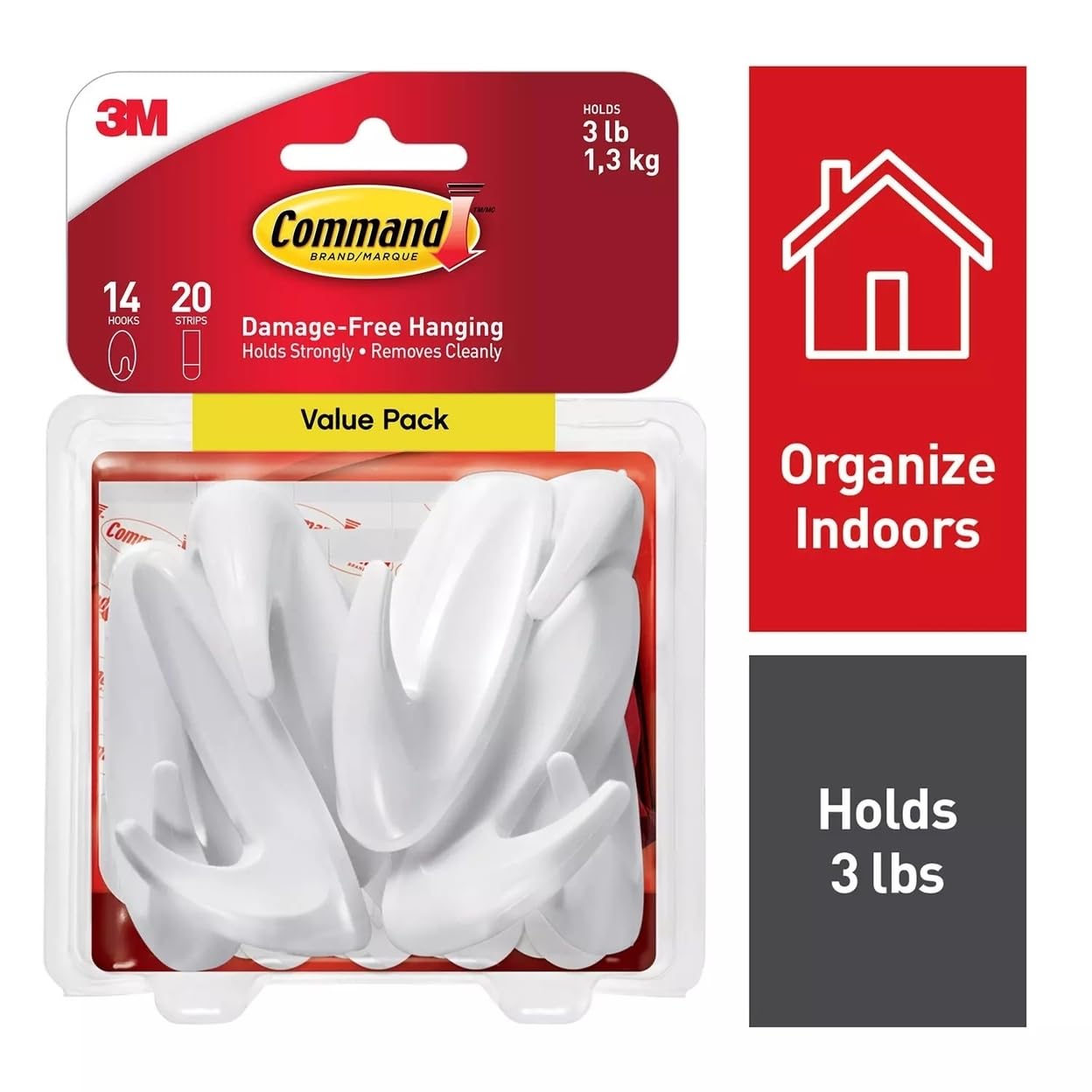 Command Medium Designer Hooks, 14 Hooks, 20 Strips