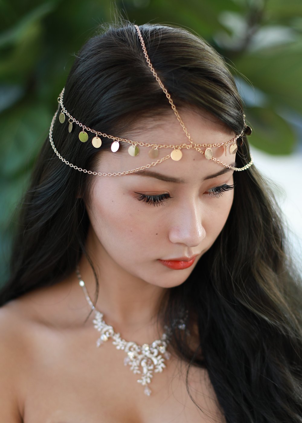 Missgrace Women Bohemian Gold Head Chain Headband Bridal Head Chain Wedding Headpiece Hair Jewelry Accessories for Bridal Hair Accessories