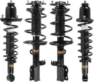 oredy 4pcs front rear struts assembly w/coil spring replacement for 2003-2008 toyota corolla excl. xrs - 172114 172115 171373