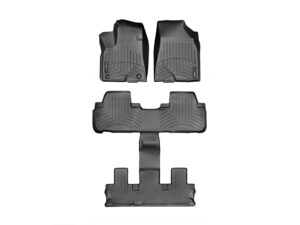 weathertech custom fit floorliners for toyota highlander - full set (44632-1-4), black