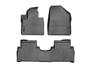 weathertech custom fit floorliners for kia sorento - 1st & 2nd row (44770-1-2), black