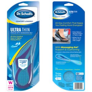 Dr. Scholl's ULTRA THIN Insoles // Massaging Gel Insoles 30% Thinner in the Toe for Comfort in Dress Shoes (for Women's 6-10, also available for Men's 8-13)