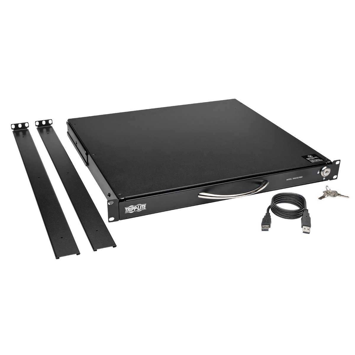 TRIPP LITE 1U Rackmount Keyboard with KVM Cable Kit for 2-Post or 4-Post Racks (SRSHELFKBD)