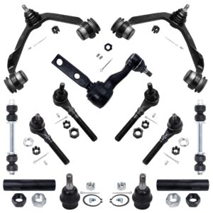 detroit axle - front end 13pc suspension kit for ford f-150 f-250 expedition lincoln navigator, 2 upper control arm 2 lower ball joints 2 sway bars 4 tie rods 2 sleeves 1 idler arm replacement