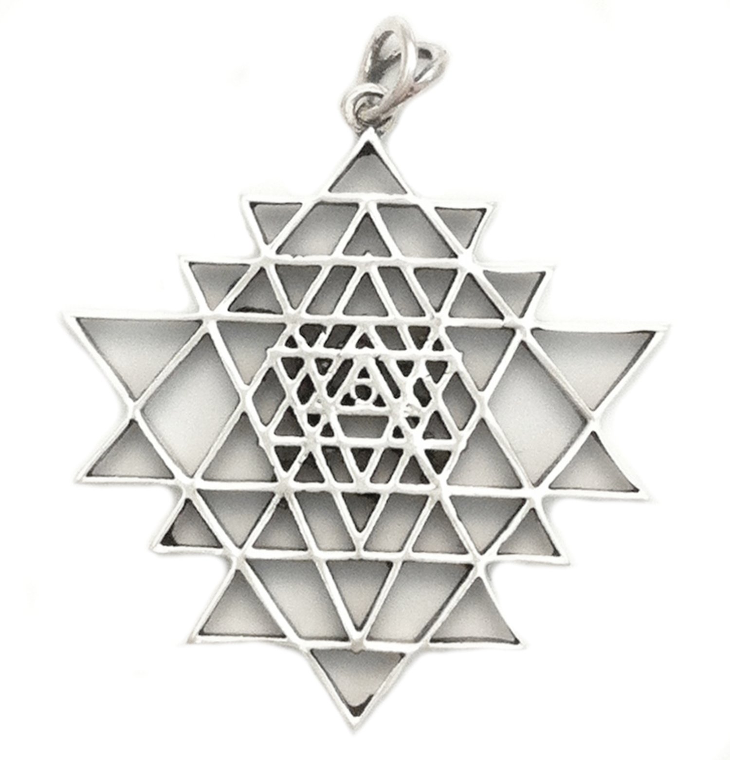 Sri Yantra Symbol Sterling Silver Pendant