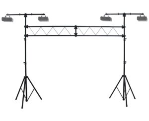 harmony audio ha-trusskit pro audio dj 10 foot lighting truss package with (2) tripod stands