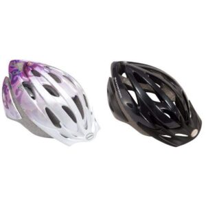 schwinn women's thrasher helmet, pink/purple and schwinn thrasher adult micro bicycle black/grey helmet (adult) bundle