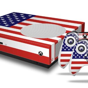 WraptorSkinz Decal Vinyl Skin Wrap Compatible with Xbox One S Console and Controllers - USA American Flag 01