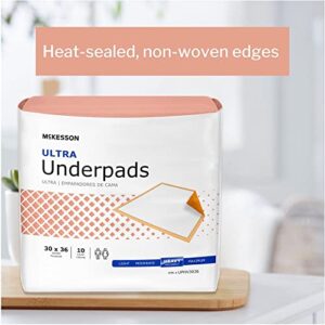 McKesson Ultra Underpads, Incontinence, Heavy Absorbency, 30 in x 36 in, 10 Count