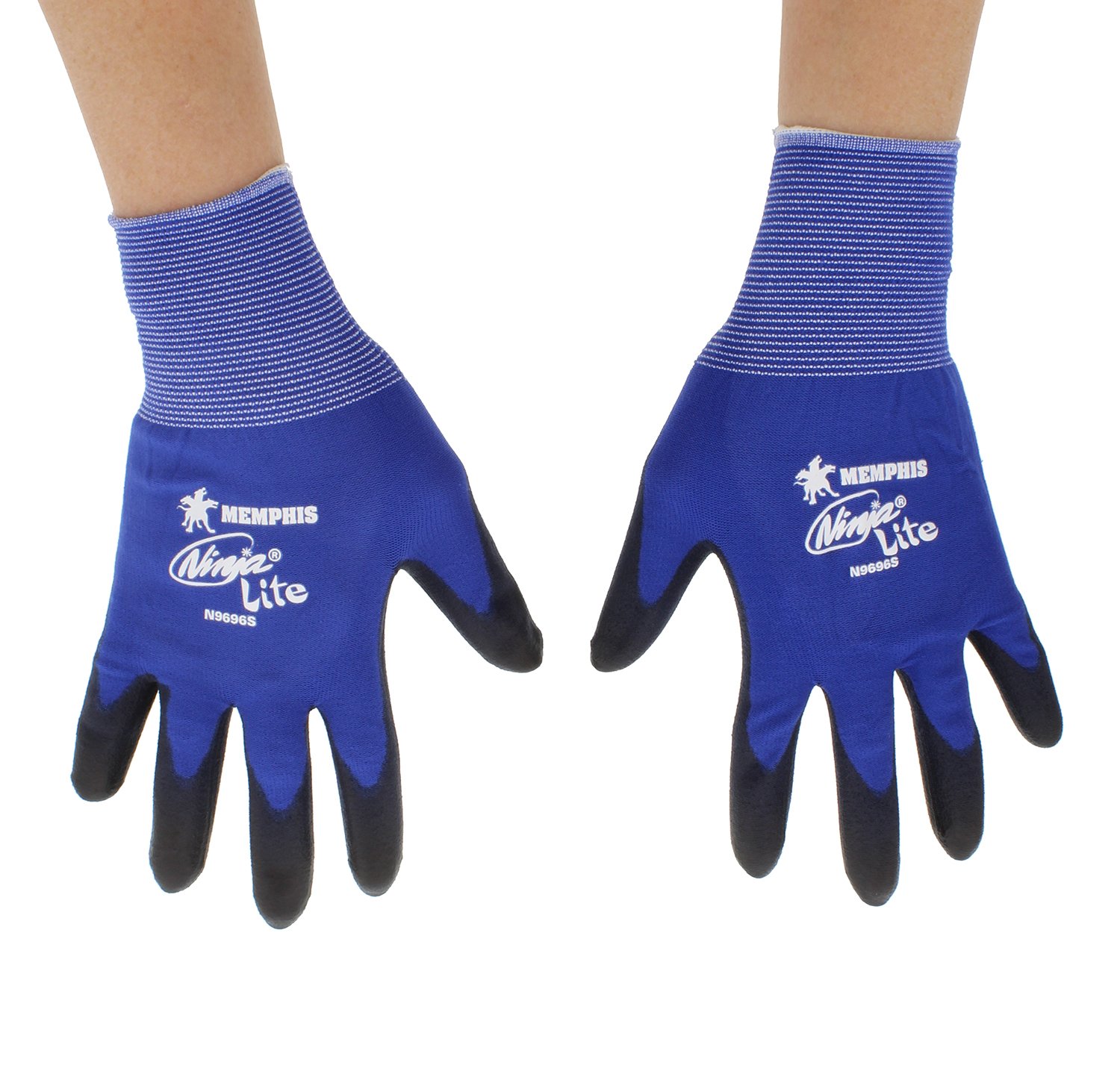 Memphis N9696S Ultra Tech Tactile Dexterity Work Gloves Blue/Black Small 1 Dozen