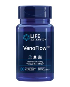 life extension venoflow - french maritime pine bark and soy natto extract supplement for healthy blood flow circulation and vascular health – gluten-free, non-gmo, vegetarian – 30 capsules