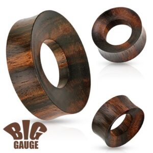 Pierced Owl Large Rimmed Organic Wood Saddle Fit Tunnel Plug Gauges, Sold As Pair (32mm (1&1/4"))