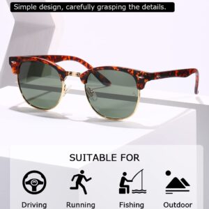 AEVOGUE Polarized Sunglasses For Women And Men Semi Rimless Frame Retro Sun Glasses AE0369 (Tortoise)