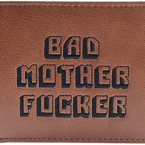 Miramax Officially Licensed Bad Mother Wallet Bi-fold Embroidered Brown Leather