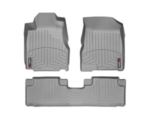 weathertech custom fit floorliners for honda cr-v - 1st & 2nd row (463161-460982), grey