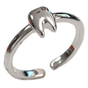 Helen de Lete Simple Geometric Pattern Lost Teeth 925 Sterling Silver Open Ring