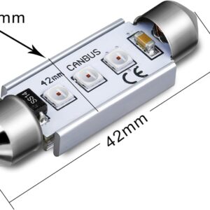 Alla Lighting 41mm/42mm 578 211-2 212-2 LED Festoon Bulbs, 10000K Blue CAN-Bus Interior Dome, Map, Trunk, Step Courtesy Lights Lamps