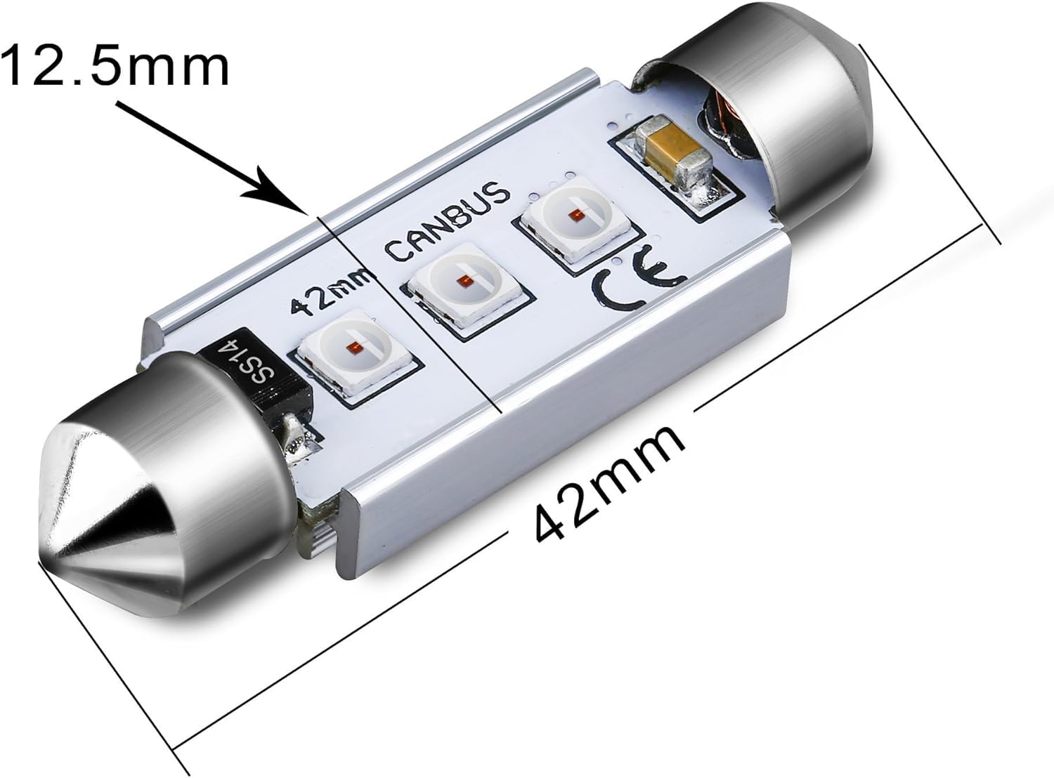 Alla Lighting 41mm/42mm 578 211-2 212-2 LED Festoon Bulbs, 10000K Blue CAN-Bus Interior Dome, Map, Trunk, Step Courtesy Lights Lamps