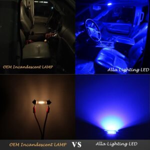 Alla Lighting 41mm/42mm 578 211-2 212-2 LED Festoon Bulbs, 10000K Blue CAN-Bus Interior Dome, Map, Trunk, Step Courtesy Lights Lamps