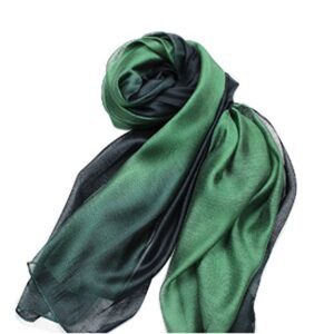 SNUG STAR Cotton Silk Scarf Elegant Soft Wraps Color Shade Scarves for Women (Dark green)