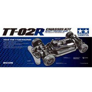 Tamiya 47326 47326-1:10 RC TT-02R Kit, Remote Controlled Car/Vehicle, Model Building, Chassis, Hobby, Black